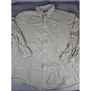 Brooks Brothers Shirt Mens Cream/Black checks Long Sleeve Button Down shirt XL